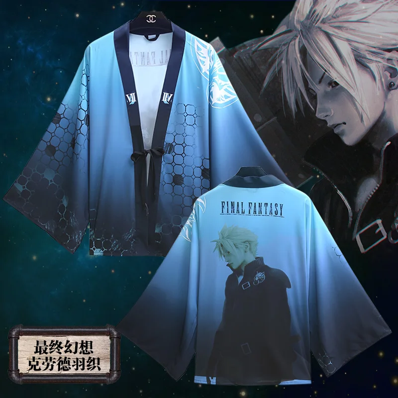 Аниме Final Fantasy Cloud Strife тема Косплей юката кимоно плащ Haori кардиган пальто пижамы верхняя одежда унисекс Топы