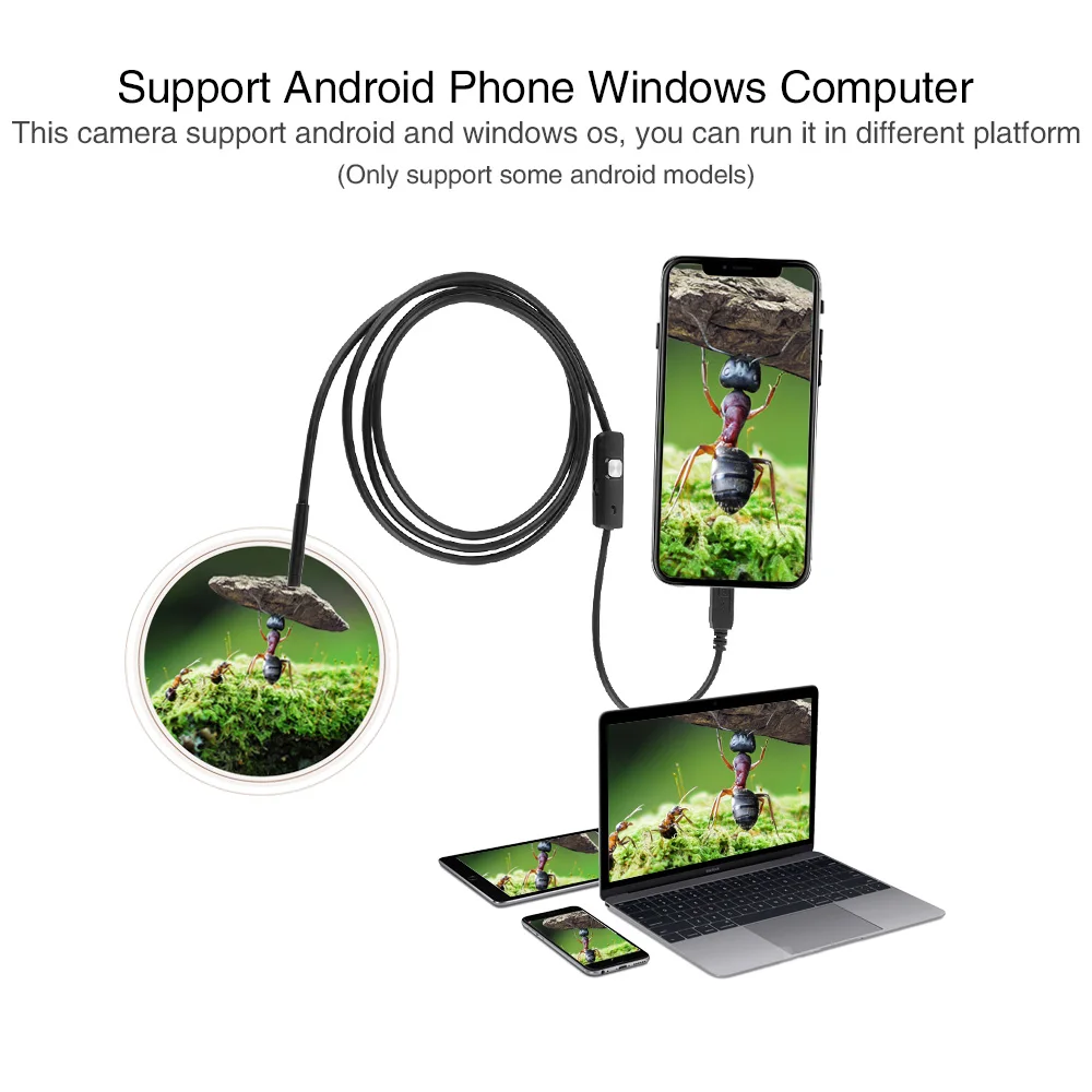 Эндоскоп с HD USB и камерой Водонепроницаемый Бороскоп Wi Fi гибкой трубкой совместим