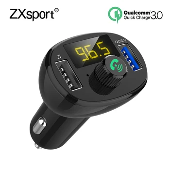 

FM Transmitter Modulator Bluetooth Handsfree Car Kit Audio MP3 Player QC3.0 3.4A Dual USB Car FM Transmittor Phone Charger Auto