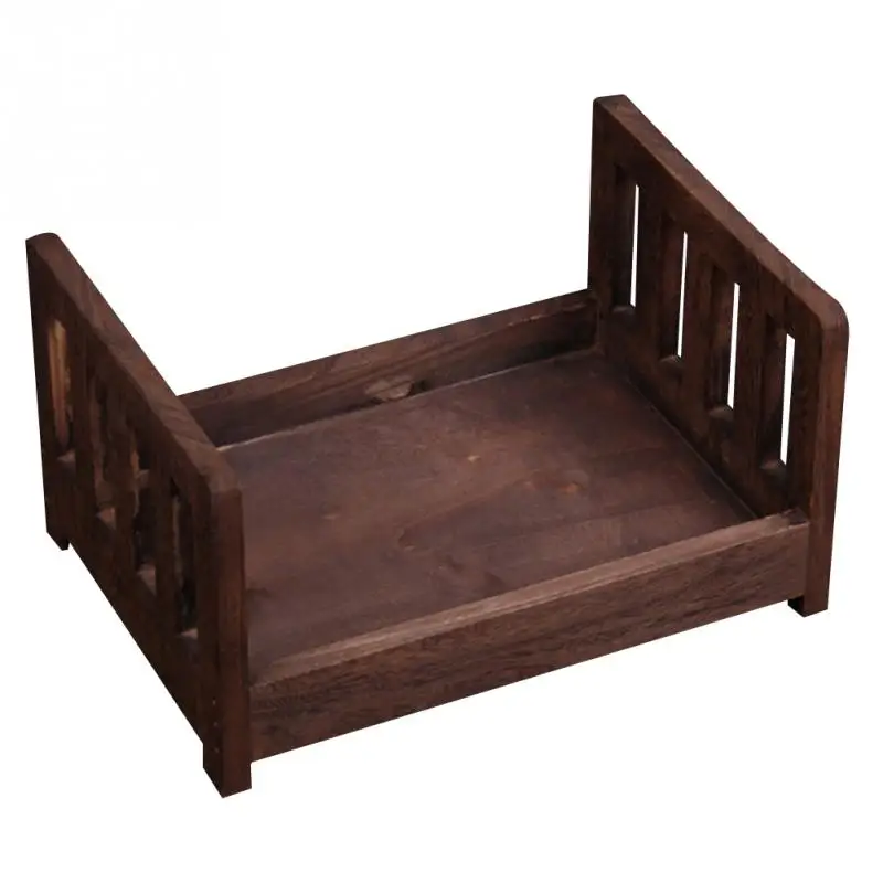 Съемная корзинка для детской кроватки деревянная кровать аксессуары для фотосессии фон для детской фотосъемки студийный реквизит подарок диван позирующий новорожденный - Цвет: Кофе