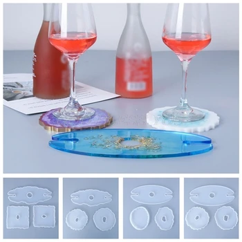 

3Pcs/Set DIY Wine Rack Coaster Casting Silicone Mould Crafts Decorations Making Tools Crystal Epoxy Resin Mold Drop Shipping