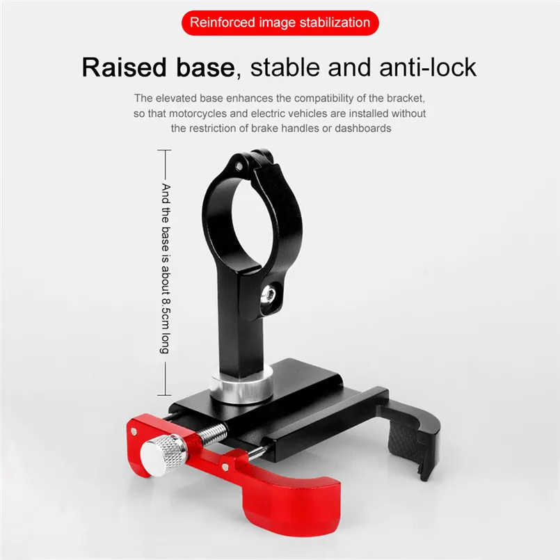 Bicycle Phone Mount Aluminum Bike Phone Holder Shockproof Fixing Bracket 8.5×8×5.5cm Bike Phone Holder 40DEC050213