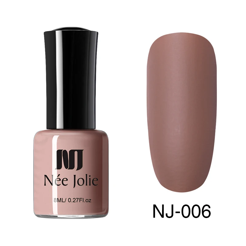 NJM-06 NEE JOLIE 8 мл Лак для ногтей чистая Серия матовый эффект лак для ногтей 7,5/3,5 мл зеркальный лак для ногтей 64 Цвета Доступные украшения - Цвет: NJM-06
