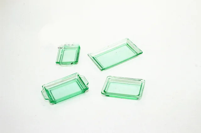 green 1:12 кукольный домик Миниатюрный Мини поднос тарелка кукла кухонные аксессуары Игрушка для леса животных Семья коллекционный подарок - Цвет: green