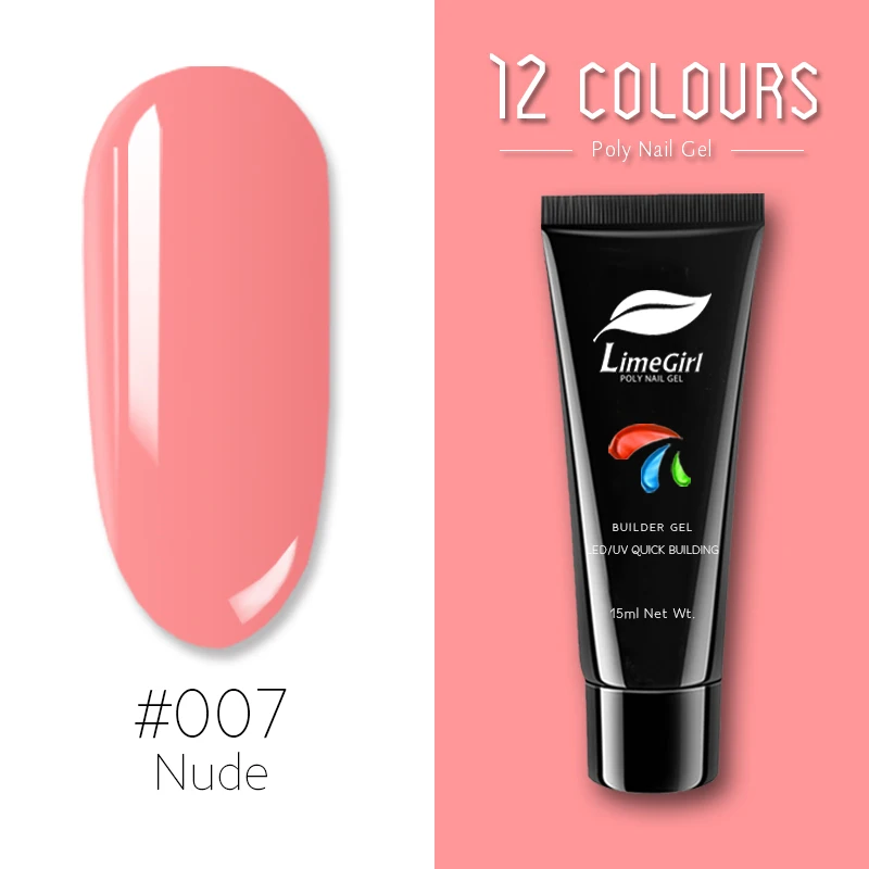 Polygel Французский ногтей акрил поли-моментальный эффект! УФ гель светодиодный гель Советы повышения скольжения раствор быстрая удлинительные гель-лака для нейл-арта 2 шт./компл - Цвет: 07