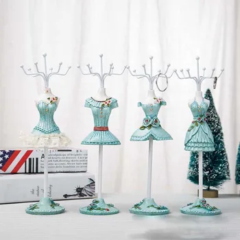 

Princess Jewelry Display Stand Earrings Rack Human Model Bracket Organizer Lady Dress Hanging Tower Women Jewelry Hanging Holder