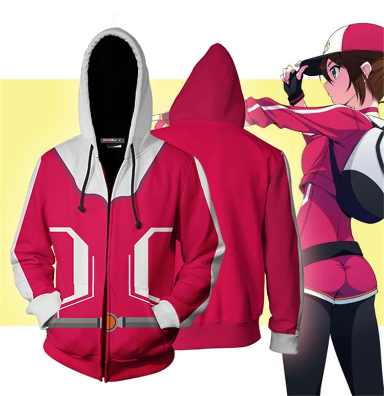 Pokemon Go!Team Rocket Jessie Musashi James Kojirou May cosplay costumemen zip-up hoodies Sweatshirts  Pokemon Hoodies Jackets