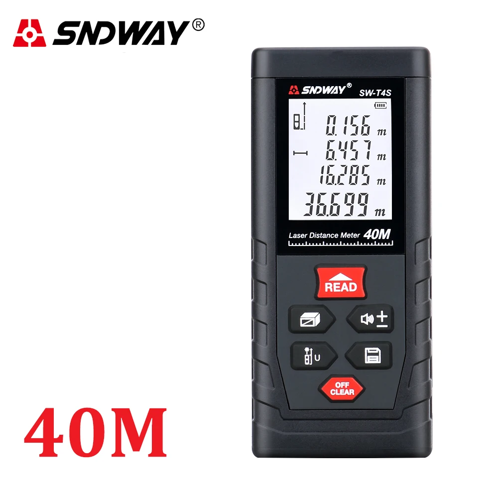 SNDWAY Laser Distance Meter 50M 70M 100M 120M Laser Rangefinder Range Finder Roulette Trena Tape Measuring Tool Build Instrument