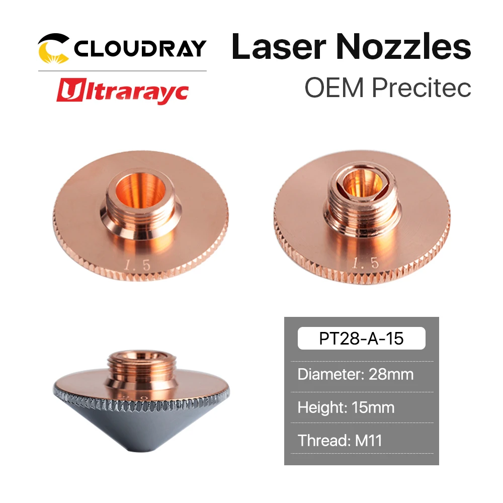 Ultrarayc Precitec WSX Cutting Head Laser Nozzle Single Double Chrome-plated Layers D28 Caliber 0.8-6.0mm