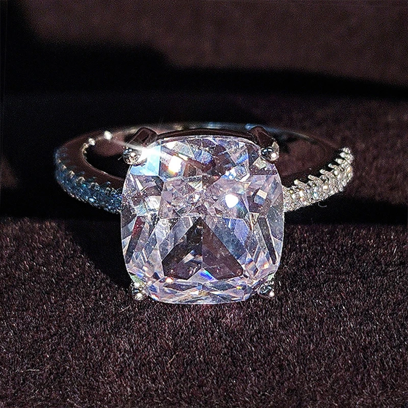 Женское кольцо из серебра 925 пробы с огранкой подушки|ring finger|cushion cut925 sterling silver ring |