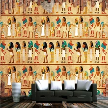 Пользовательские Настенные обои 3D Древняя египетская клановая культура 3d Большая фреска абстрактная гостиная спальня фон настенная бумага ретро