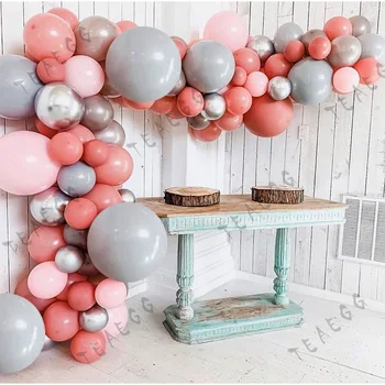

110Pcs Party Decoration Balloons Bean Paste Pastel Pink White Balloon Adult Birthday Wedding Anniversary Party Decor Baby Shower