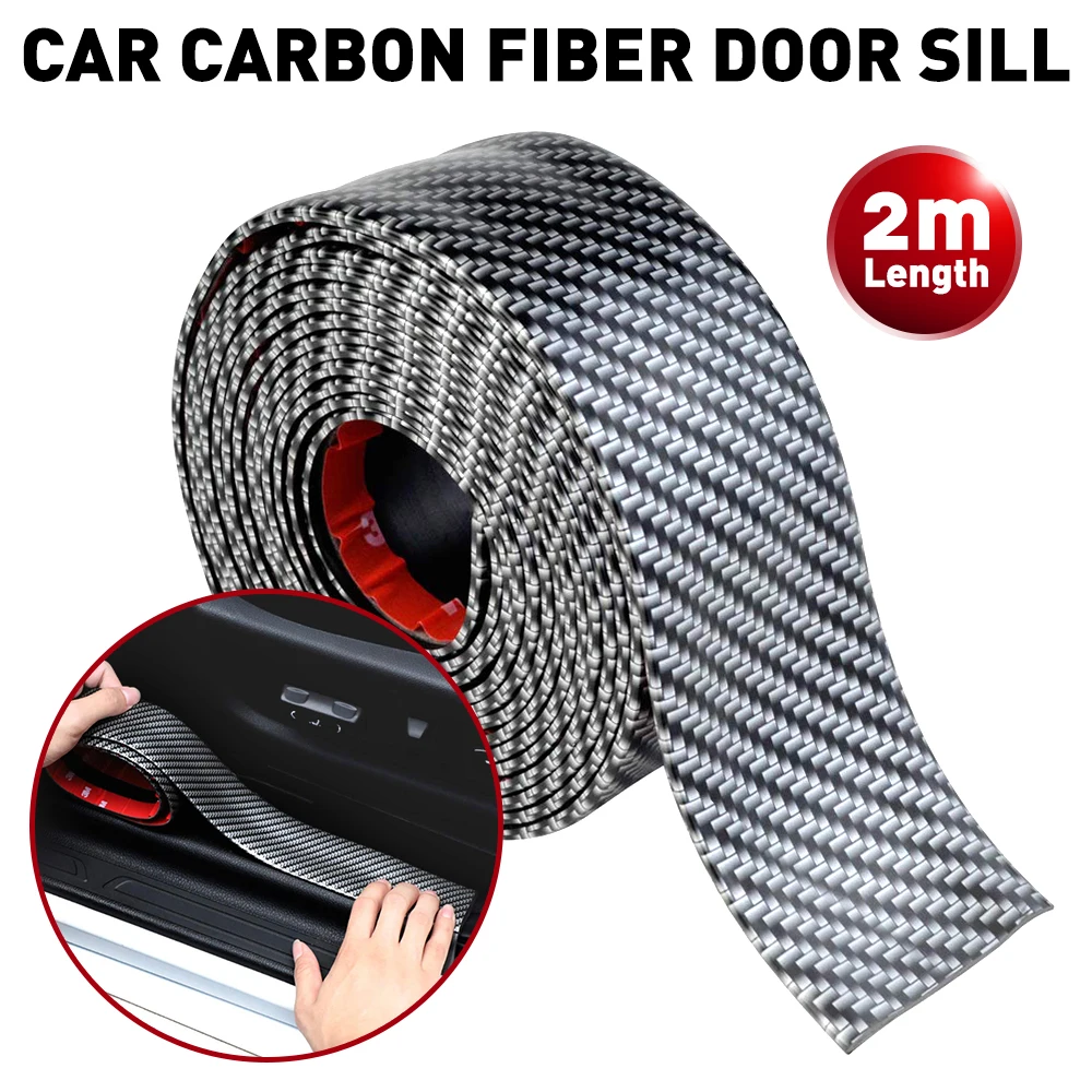 

2M Carbon Fiber Car Scuff Plate Door Sill Cover Panel Step Protector Guard sticker For Mercedes Benz W212 W202 W205 W220 W213