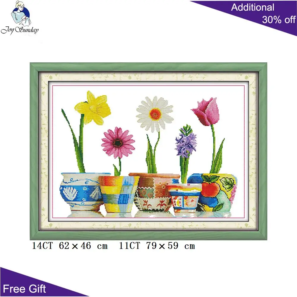 Joy Sunday Красочный цветочный Декор для дома H217 14CT 11CT штампованные и подсчитываемые домашние Blessings красочные жизни цветы крестиком наборы