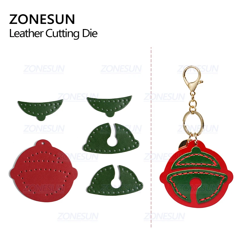ZONESUN Колокольчик для елки, изготовленный на заказ, кожа для резки, сделай сам, ремесленные брелки в виде инструментов, деревянный шаблон, перфоратор, стальное правило