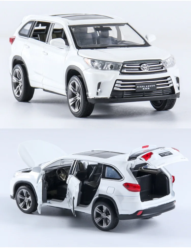 1/32 Toyota Highlander Diecasts& Toy Vehicles модель автомобиля со звуком и светильник коллекция автомобиля игрушки для мальчика Детский подарок на день рождения