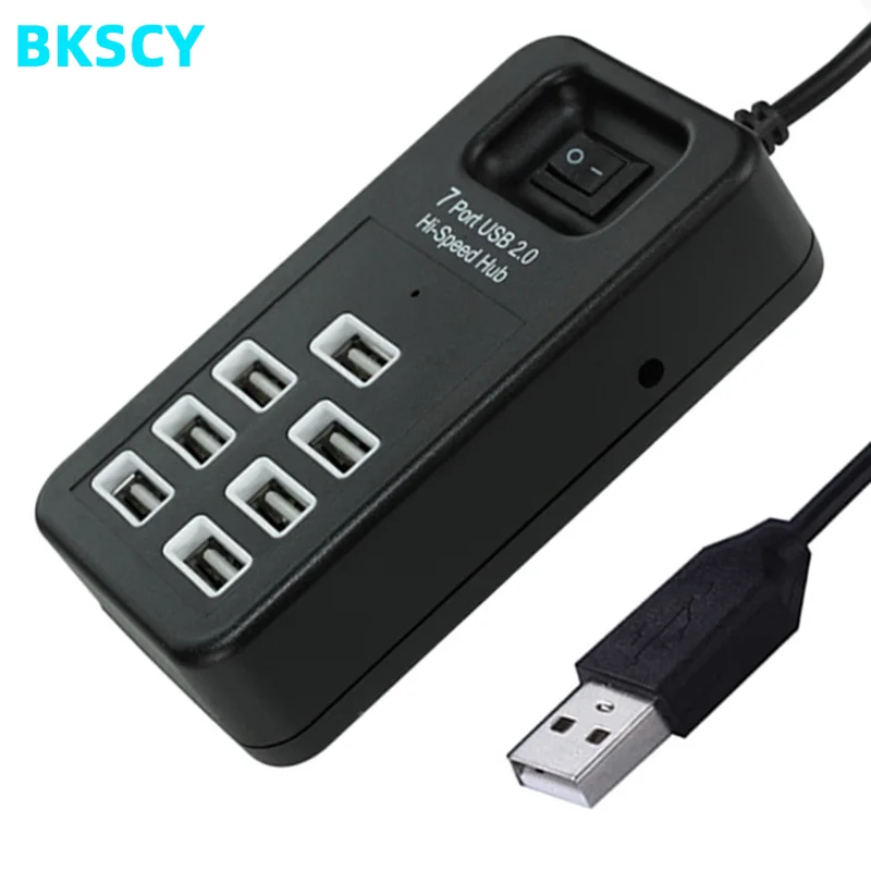 BKSCY usb-хаб 2,0 Мульти USB 2,0 разветвитель 4/7/10 портов Hab с переключателем ВКЛ/ВЫКЛ адаптер для ПК Компьютерные аксессуары usb-хаб