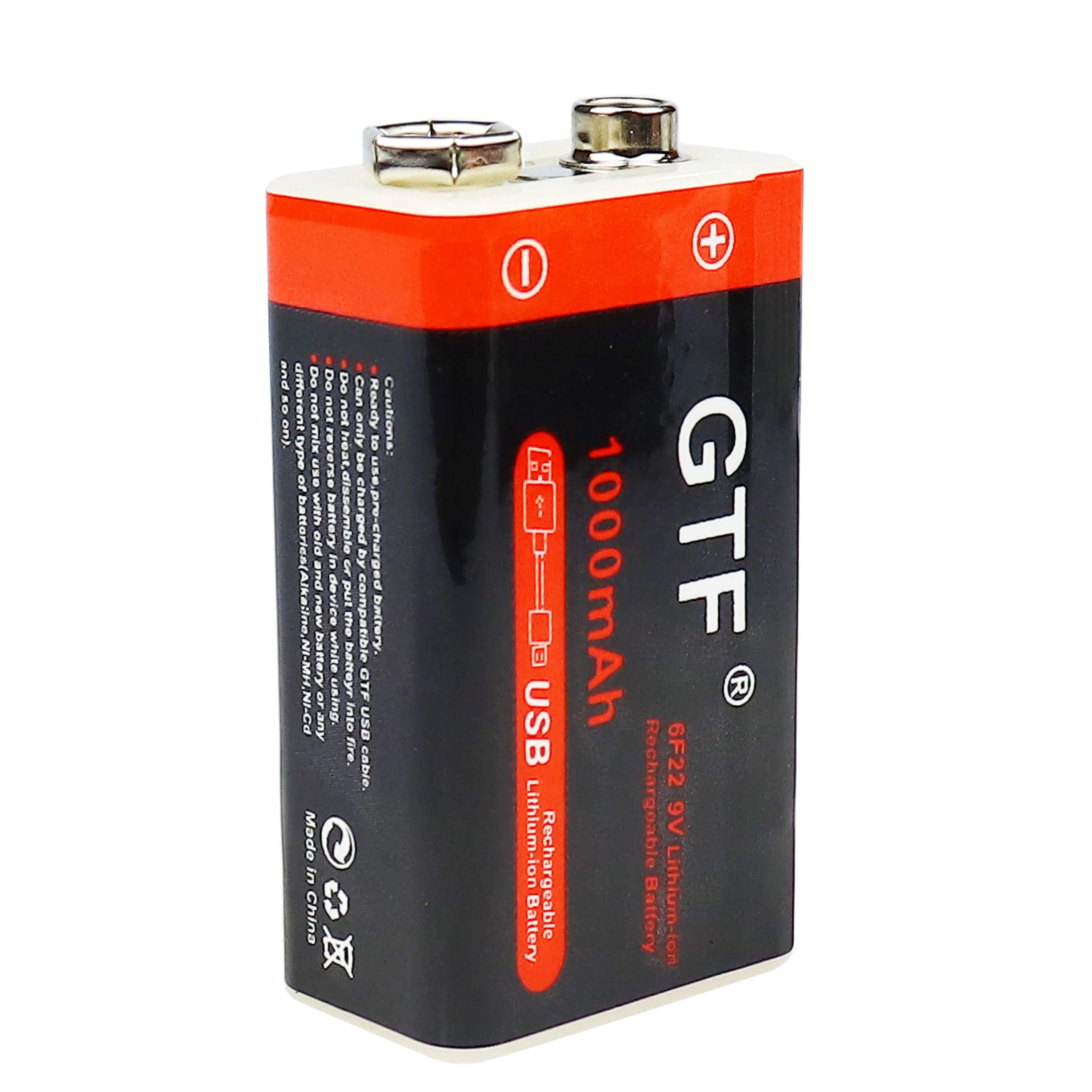 9v 1000mah Battery 9v 6f22 Micro Usb Lipo Lithium Rechargeable Battery