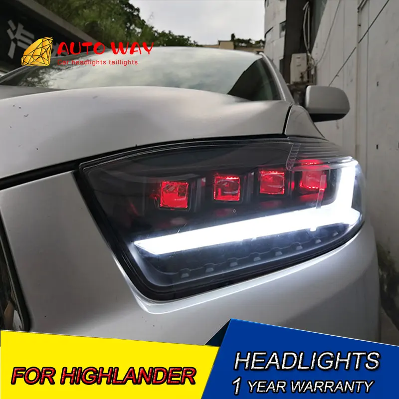 Автомобильный Стайлинг корпус передней фары для фары Toyota Highlander 2009-2011 Highlander светодиодный фара Highlander все светодиодный вариант светодиодный