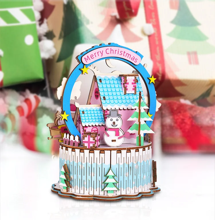 CUTEBEE DIY музыкальная шкатулка кукольный домик Миниатюрный Кукольный дом с деревянная мебель для дома игрушки для детей на день рождения Рождественский подарок MUB5