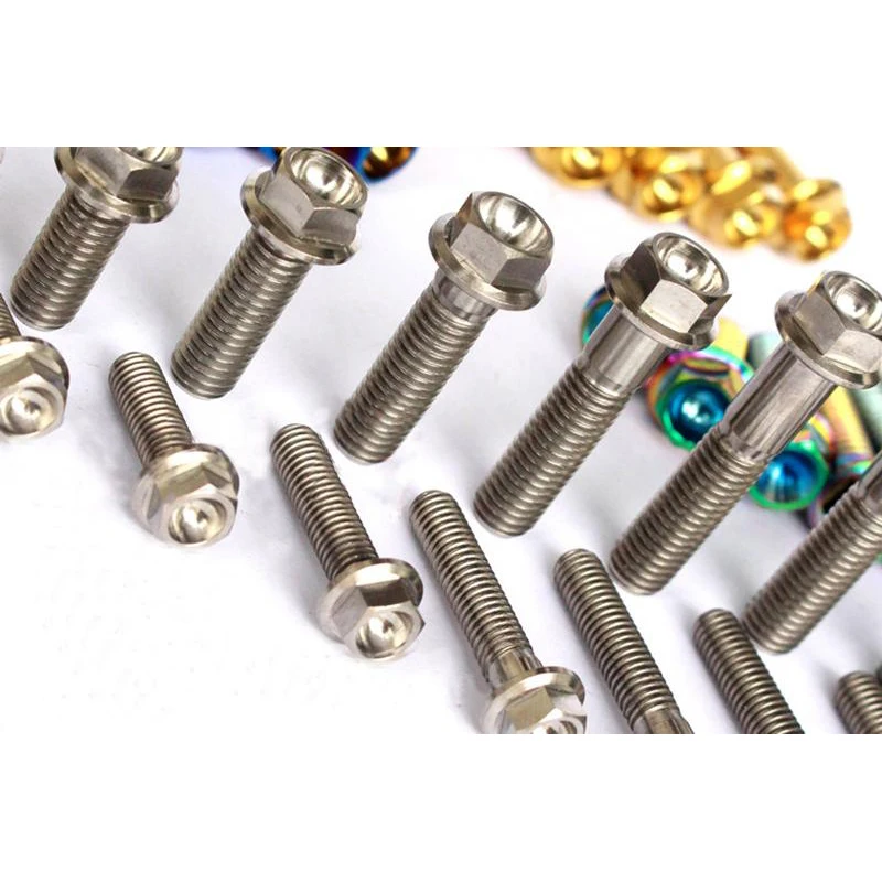 

(2) M8x1.25 15/20/25/30/35/40/45/50mm Ti GR5 TC4 Titanium Hex Concave Head Flange Bolts For Motorcycle