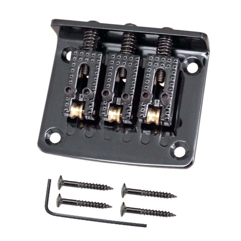 

3 String Guitar Ball String Bridge Bridge Pull String Hard Tail Guitar Bridge Tail 3 String Guitar Replacement Black