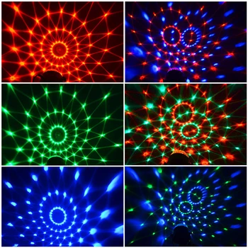 

Sound Activated Rotating Disco Ball DJ Party Lights LED Stage Lights Christmas Wedding Sound Party Light