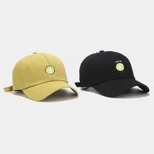 Женская Корейская бейсбольная Кепка с вышивкой фруктов, простая маленькая свежая Кепка, Мужская Весенняя и летняя уличная Студенческая солнцезащитная Кепка