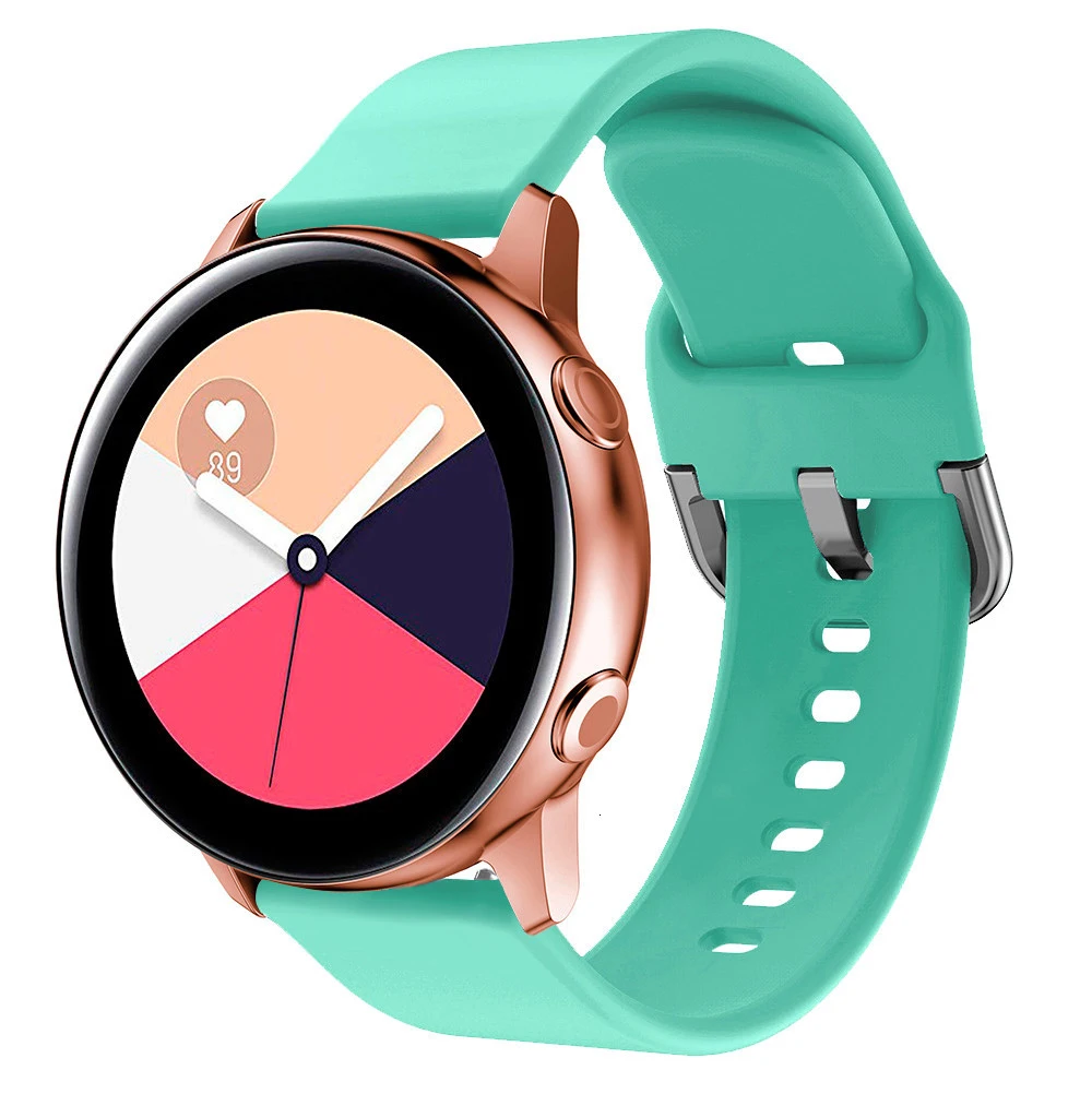 20 мм силиконовый ремешок для samsung Galaxy Watch Active 44 мм активный 2 Браслет ремешок для gear S2 Huami Amazfit Bip Galaxy 42 мм