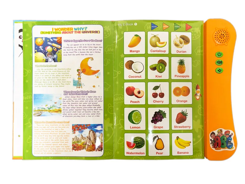 Livro de Linguagem para Crianças Musical para Aprender 3 + Idade Bebê Inglês Livro Alfabeto Número Crianças Brinquedo Brinquedos Educativos 8 Computers & Electronics