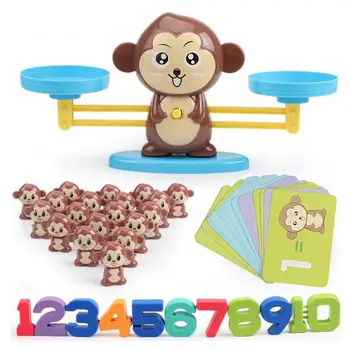 

Math Game Board Toys Monkey Cat Balancing Scale Number Balance Enlightenment Digital Addition and Subtraction Math Scales Toys