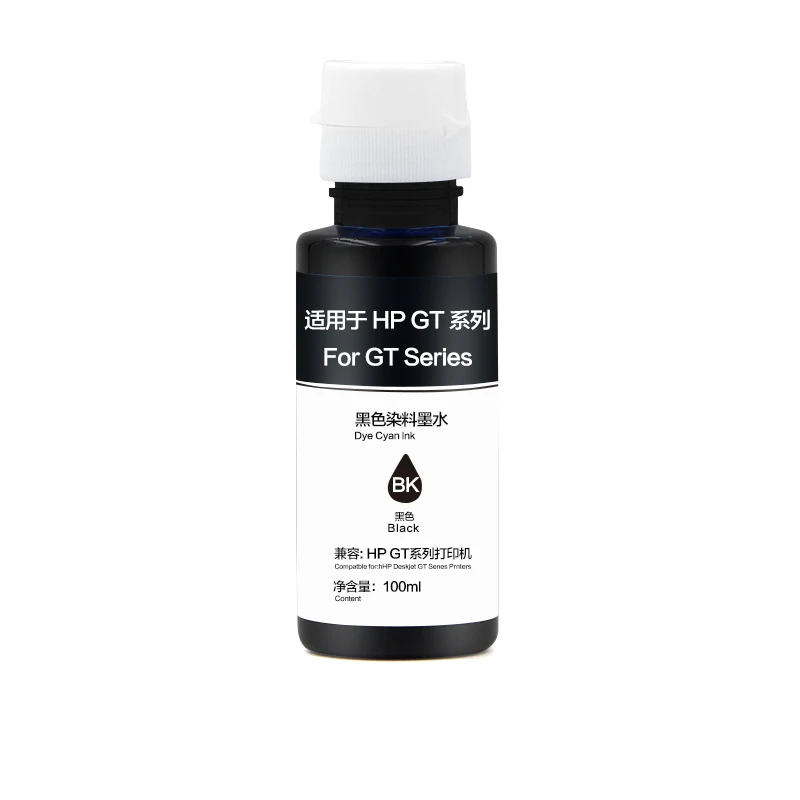 100ml/Bottle New Improved Refill Dye Ink For HP GT Series 51 52 GT51 GT52 GT5810 GT5820 Printer Dye Ink For HP