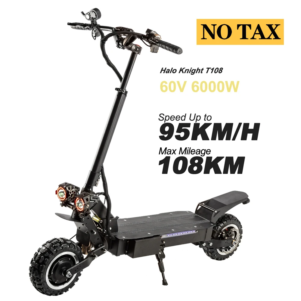 Halo Knight Powerful 60v 6000w Electric Scooter 95km/h With Seat 11inch