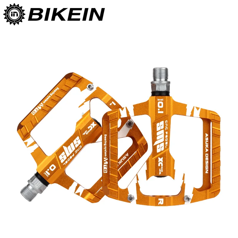 

BIKEIN Cycling Mountain Bicycle BMX Pedals 1 DU+1 Bearing 6 Colors Anti-Slip CNC Platform 9/16 Inch Flat Pedals Bike Parts
