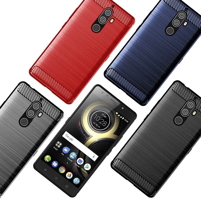 

3D Carbon Fiber Case for Lenovo K8 Note Shockproof Armor Phone Ultra Thin Back Cover for Lenovo K8 Plus Soft TPU Silicone Case