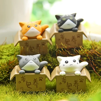 

New Cute Cat Cartoon Anime Action Figure Resin Toys DIY Model For Children Christmas Toys Girls Gifts Plant Landscape Decoration