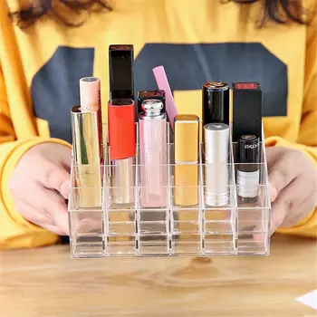 

24 Grids Lipstick Holder Acrylic Makeup Organizer Storage Box Clear Display Cosmetic Organizer Makeup Storage Box Jewelry Case