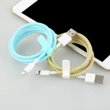 Новинка 1,4 м защитный кабель пружинный шпагат для iPhone Android USB покрытие кабель для передачи данных катушка намотка линия передачи данных чехол Защита веревки