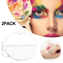 Makeup Clear Mixing Palette Handheld Tray Spatula Palette for Mixing Foundation Eye Shadow Eyelash Lipsticks Nail Art 2pcs