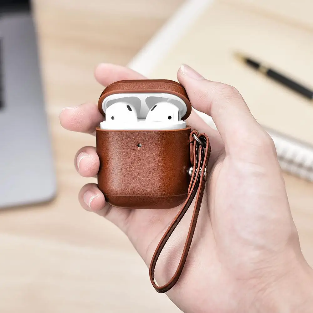 EastVita Headphone Case for Apple AirPods Bluetooth Earphone with Lanyard Travel Storage Shell