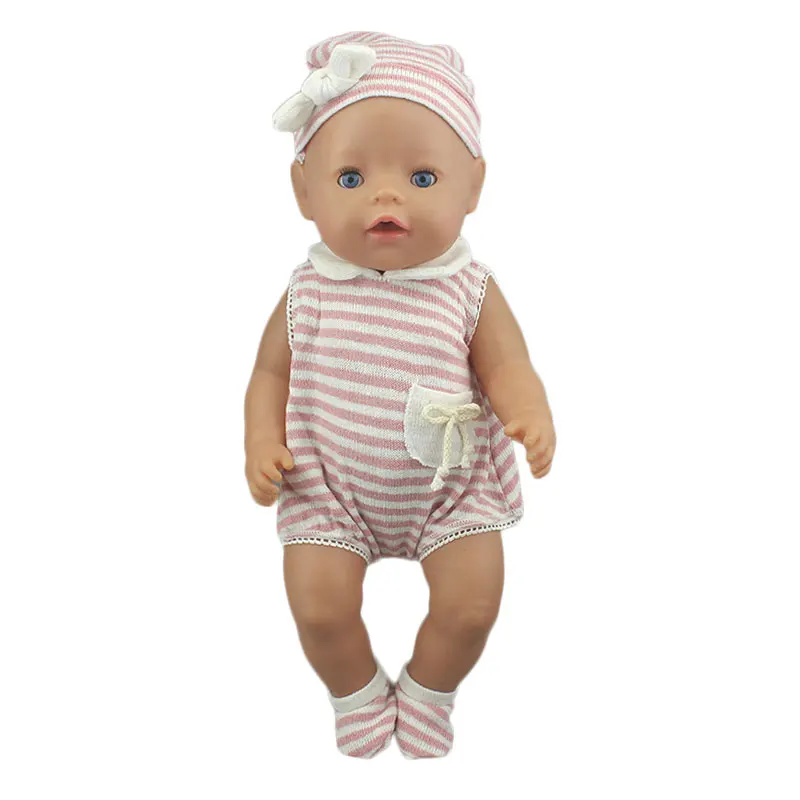 New Lovely Doll Jump Suits Fit For 43cm Baby Doll 17 Inch Reborn Baby Clothes for doll clothes barbie doll clothes doll clothes accessories