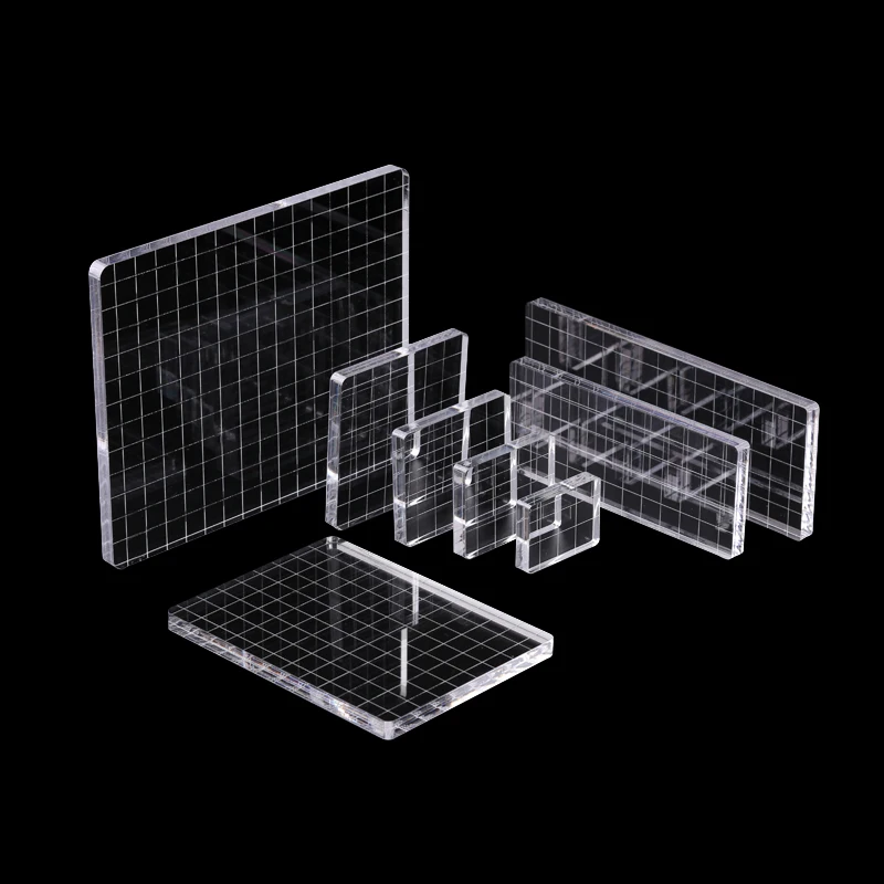 Clear Stamps Clear Rubber Stamps Acrylic Stamp Block 7 Types Clear Acrylic Stamp Block for Diy Transparent Silicone Stamp/seal Easy To Make Scrapbooking-Photo Album Paper Cards