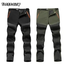 Зимние водонепроницаемые брюки для мужчин, флисовые треккинговые брюки для кемпинга, походов, альпинизма, рыбалки, охоты