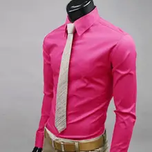 2019Men Camisa de Manga Longa Mens Moda Camisas Casuais de algodador de Cor Sólida de Negócios Slim Fit Camisas Sociais Masculina