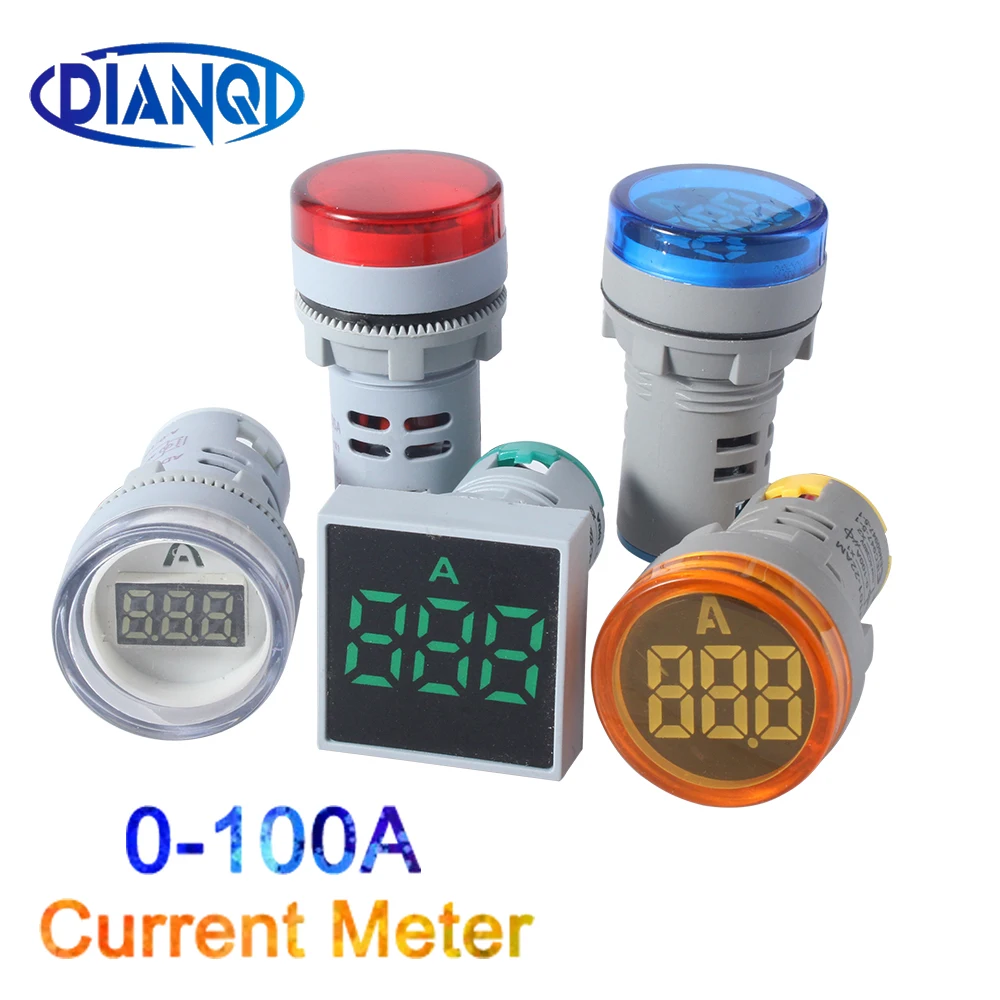 0-100A AC Round LED Digital Display Ampermeter Voltage Signal ​Current Indicator 