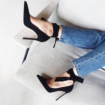 

Women High Heels Brand Pumps Women Shoes Pointed Toe Buckle Strap Butterfly Summer Party Shoes Wedding Shoes Plus Size 41