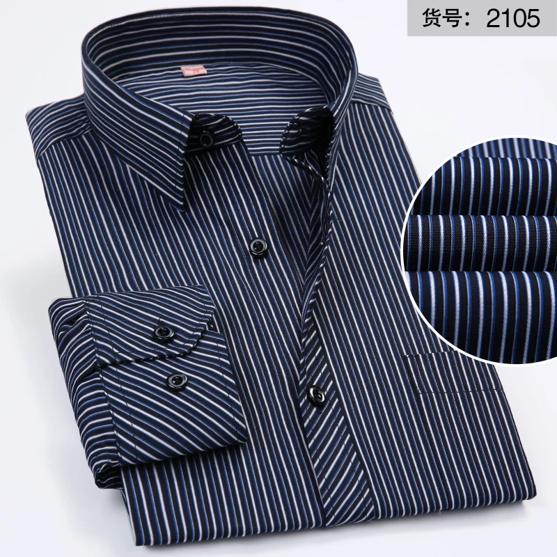 Port& Lotus мужские полосатые рубашки с длинным рукавом, брендовая одежда с отложным воротником, клетчатая одежда Im port ed одежда 019 - Цвет: 2105