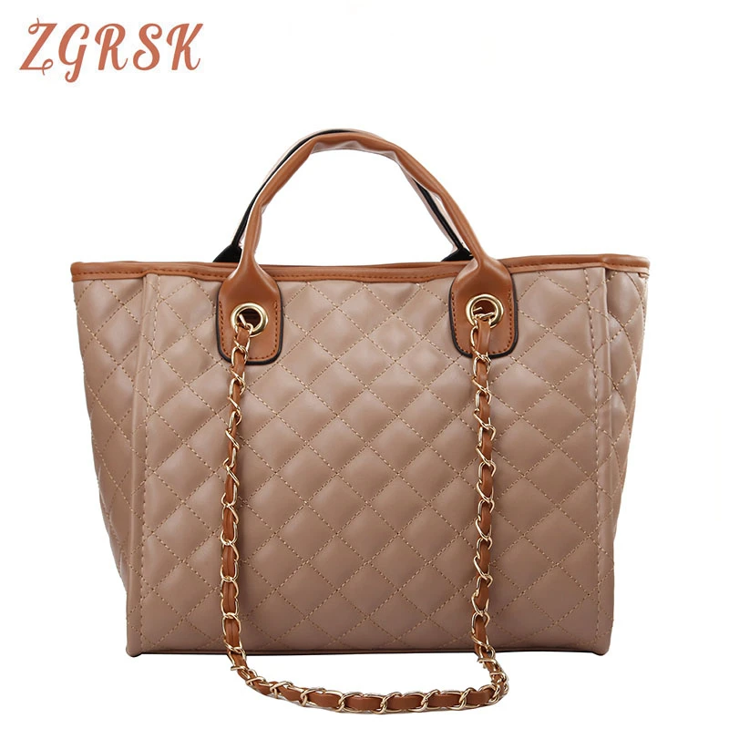 

Female Single Shoulder Bags For Women Designer Quality Handbags Pu Leather Large Capacity Ladies Casual Totes Chain Hand Bag