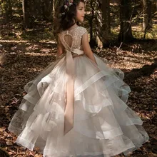 Платья с цветочным узором для девочек; розовая юбка-пачка принцессы с блестками и аппликацией; кружевное платье принцессы с бантом; Детские праздничные платья для дня рождения