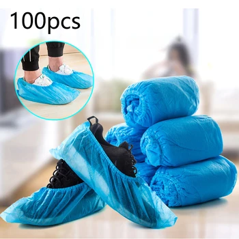 

100pcs Breathable One-off Non-slip Shoe Covers Floor Protection Non Skid Dust Proof Thick Rainy Day Carpet Cleaning Overshoes